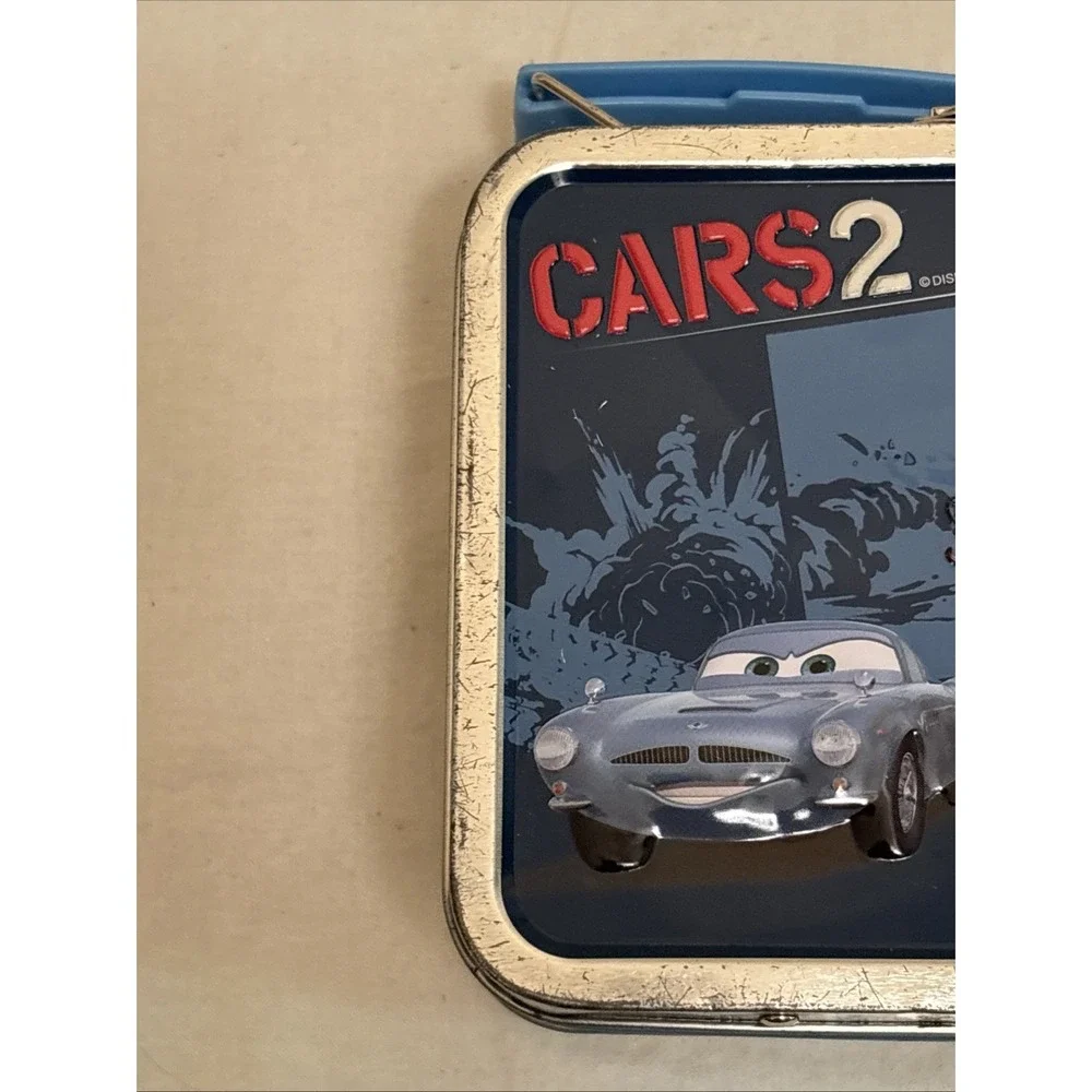 Disney Pixar Cars 2 Finn McMissile Mini Lunch Box Collectible Tin Blue